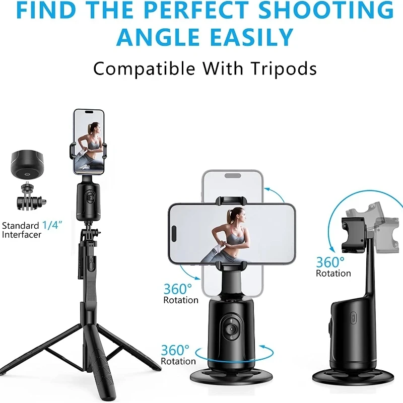 360 Rotation Gimbal Stabilizer AI Following Face Tracking Desktop Gimbal PTZ For Smartphone Live handheld gimbal stabilizer handheld gimbal gimbal stabilizer