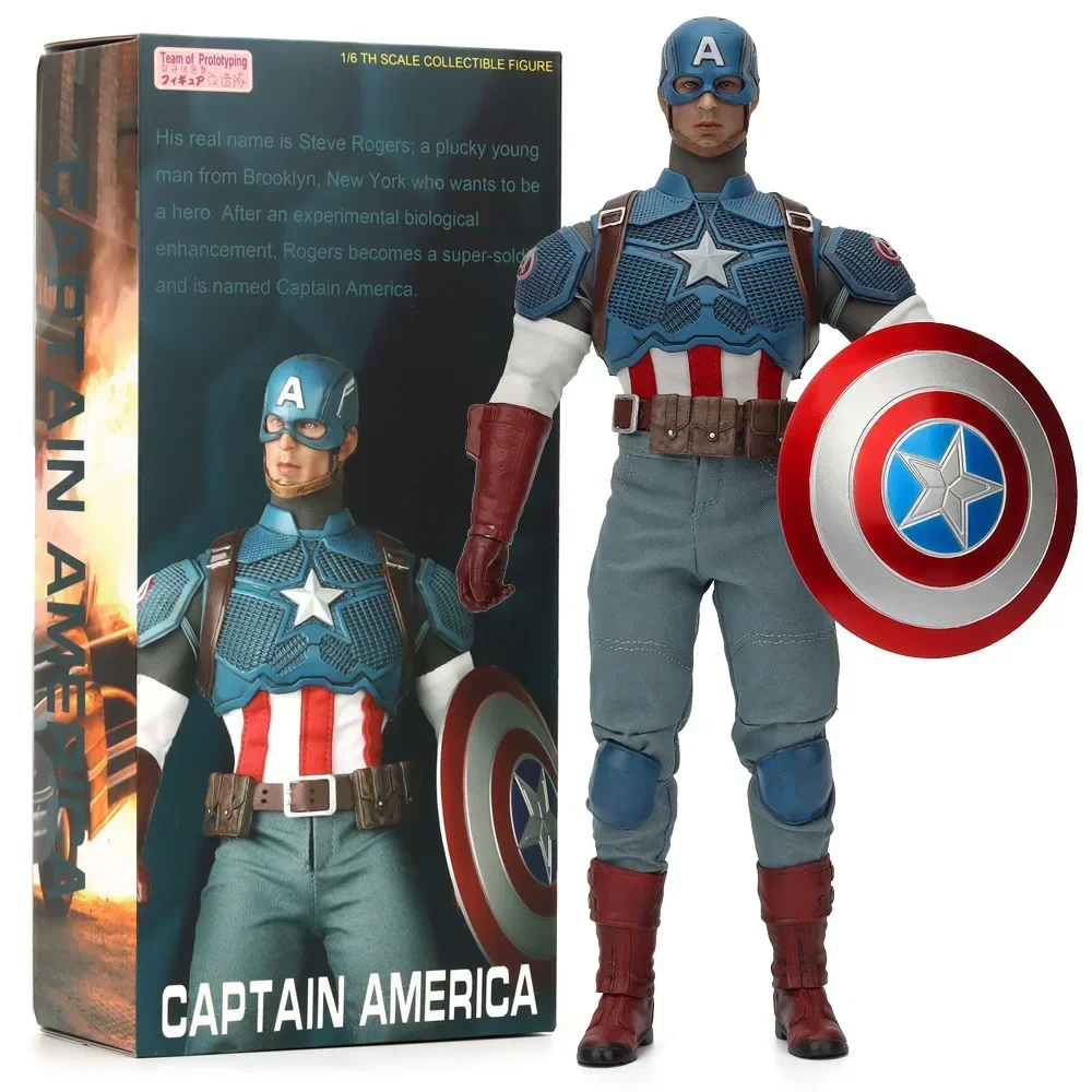 thumbnail image 1 of Figuras de acción de Marvel 1/6 Capitán América 12 Vengadores, modelo de exhibición, figuras de Iron Man, regalos de soldados de juguete, regalos de Thor Hammer Boy, 1 of 5