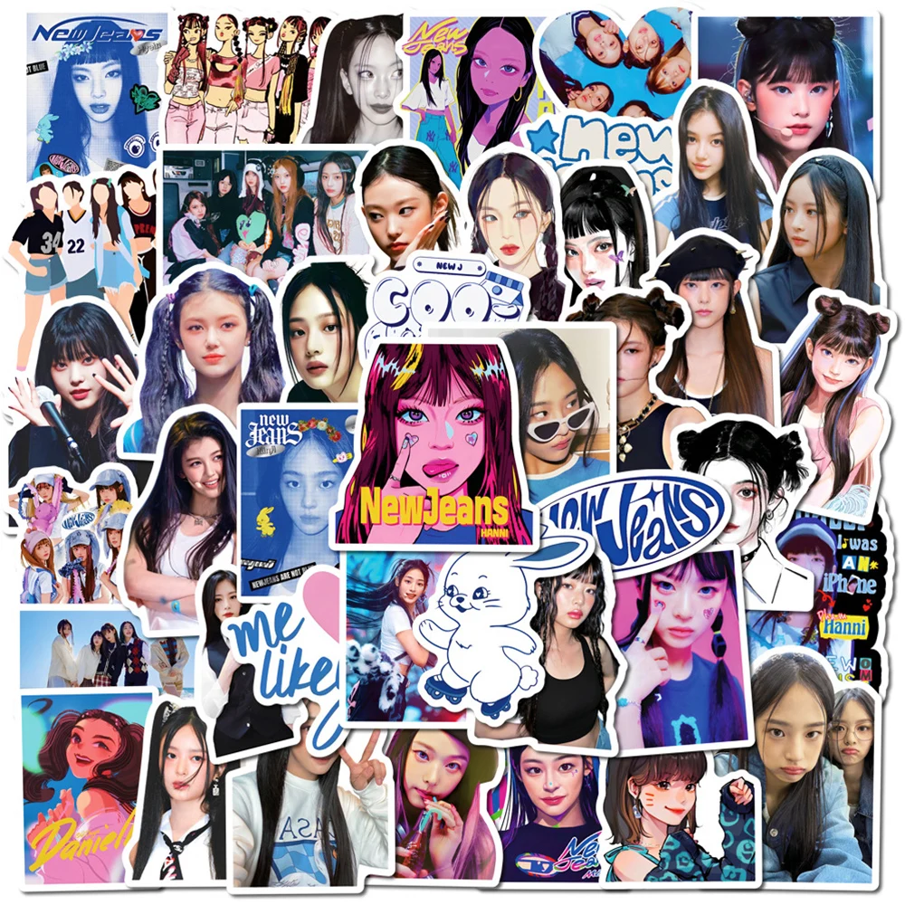 10/30/50PCS Newjeans Kpop Stickers Kawaii Korean Girl Band Decals DIY Scrapbook Phone Laptop Stationery Cute Kid Sticker Toys newjeans 1 й сингл [omg] weverse album ver