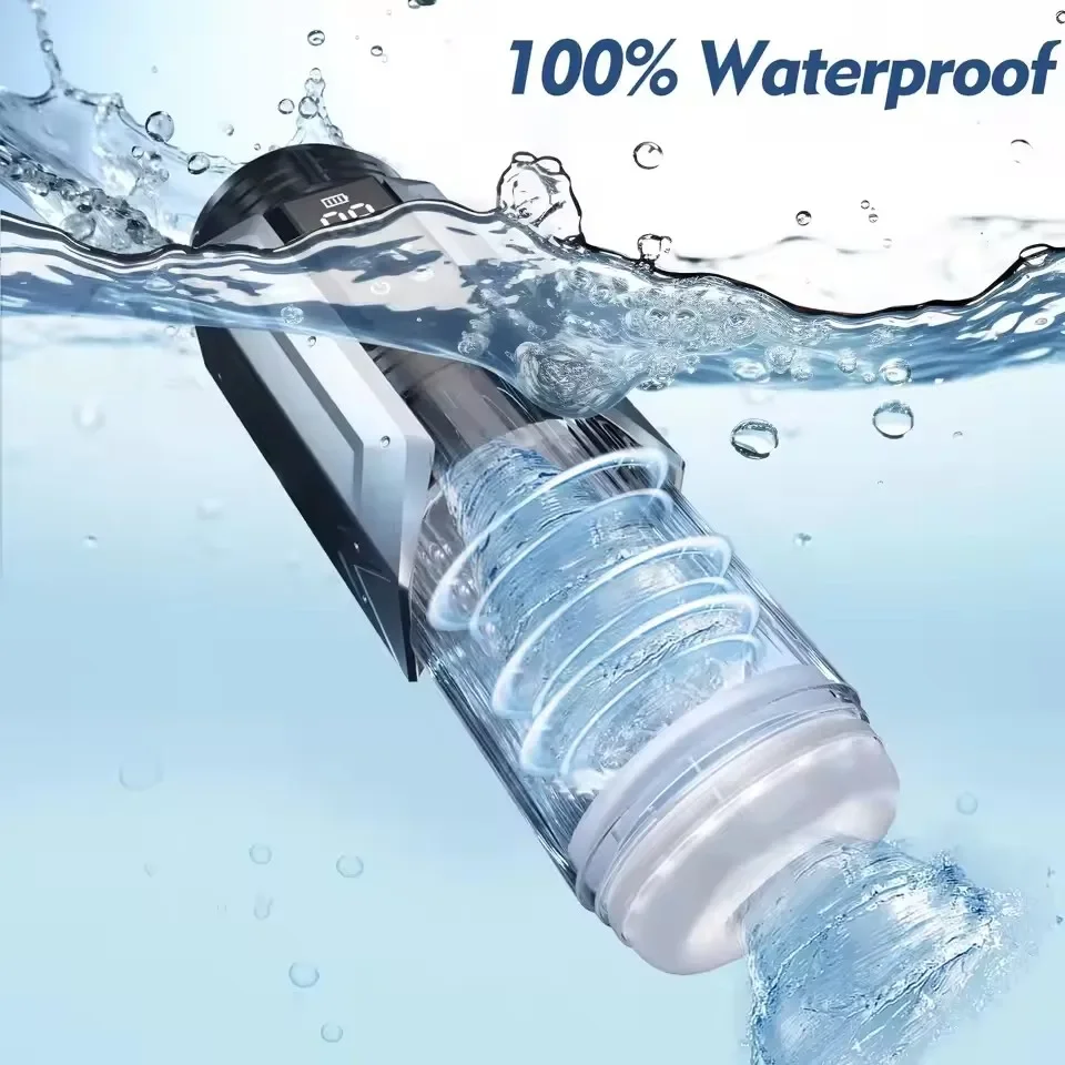 Male Masturbator LCD 3in1 Automatic Male Mastubator Blowjob Masturbation Cup 7 Sucking& Thrusting& Rotating Modes Pocket Pussy Man Sex Toys