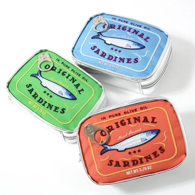 Canned Sardines Style Makeup Bag Creative Travel Cosmetic Bag Cute Toiletry Bath Wash Bag Women Handbags Makeup Bags Pouch Case