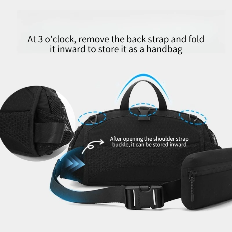 Unisex Dual Shoulder Waist Bag Lightweight Sports Chest Bag Suitable for Outdoor Travel Hiking Mountaineering Cycling Equipment