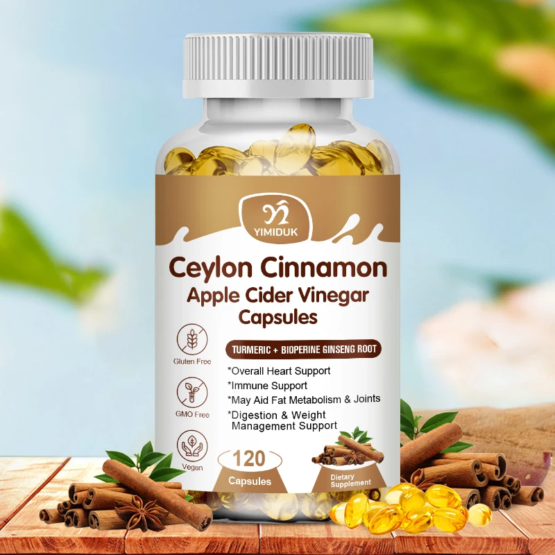 

Ceylon Cinnamon Capsules with Apple Cider Vinegar Antioxidant Improves Brain Health Helps Reduce Joint Pain