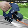 Retractable Dual Doggie Leash with LED Light 360 Swivel No Tangle for Each Dog Independent Braking with 3M Reflective Leads 2