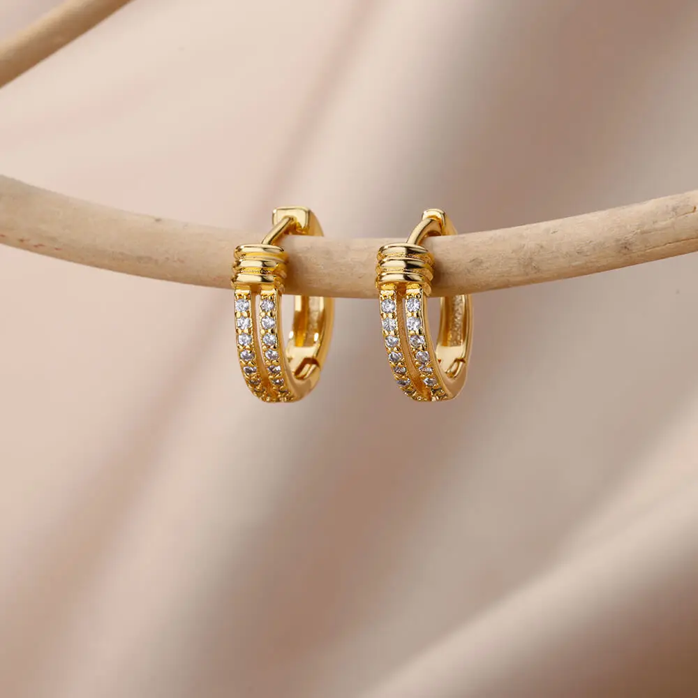Stainless Steel Evil Eye Earrings for Women 2024 Trend Gold Color Round Circle Hoop Earrings Luxury Wedding Jewelry aretes