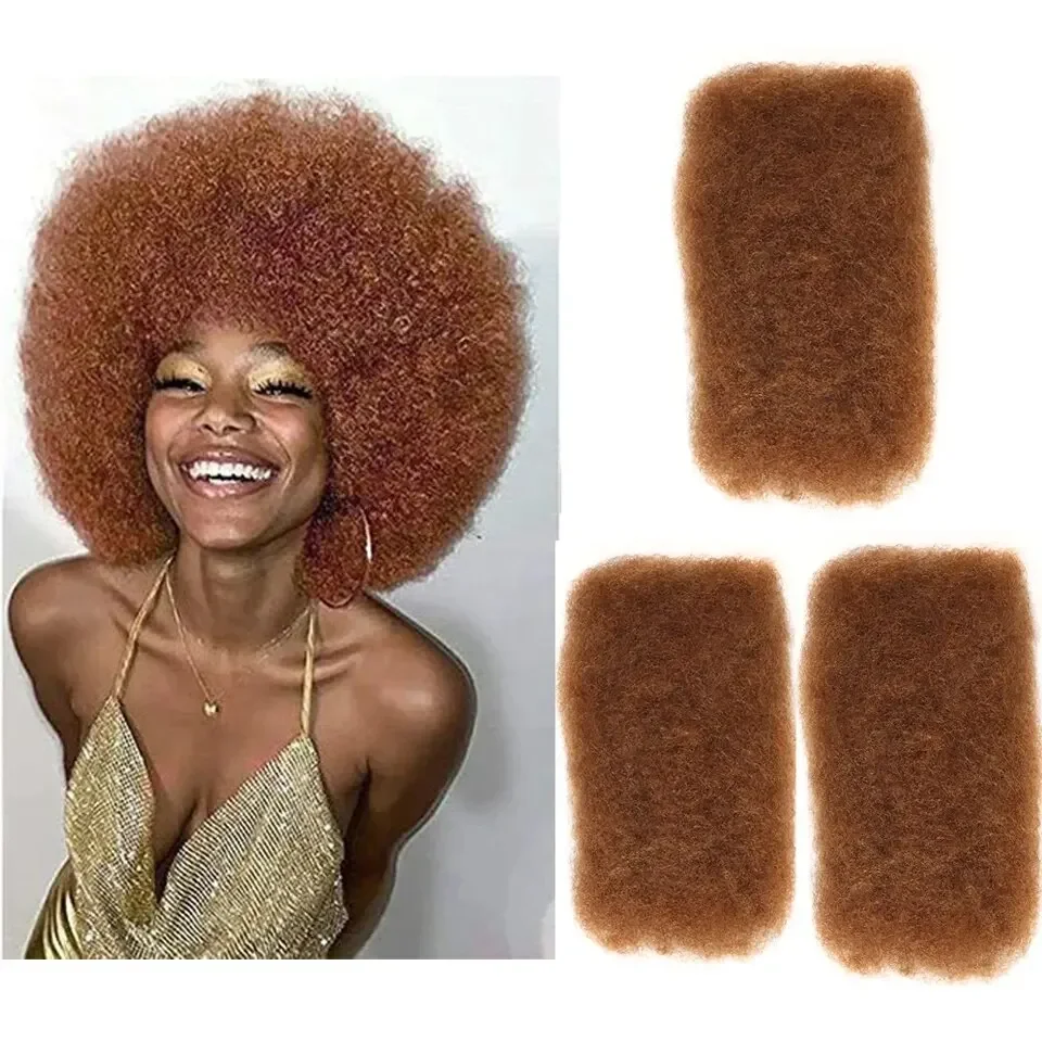 Afro Kinky Curly Locks Hair Extensions Microlocs Human Braiding Hair Bulk Hair For Braiding Double Drawn Box Crochet Braids