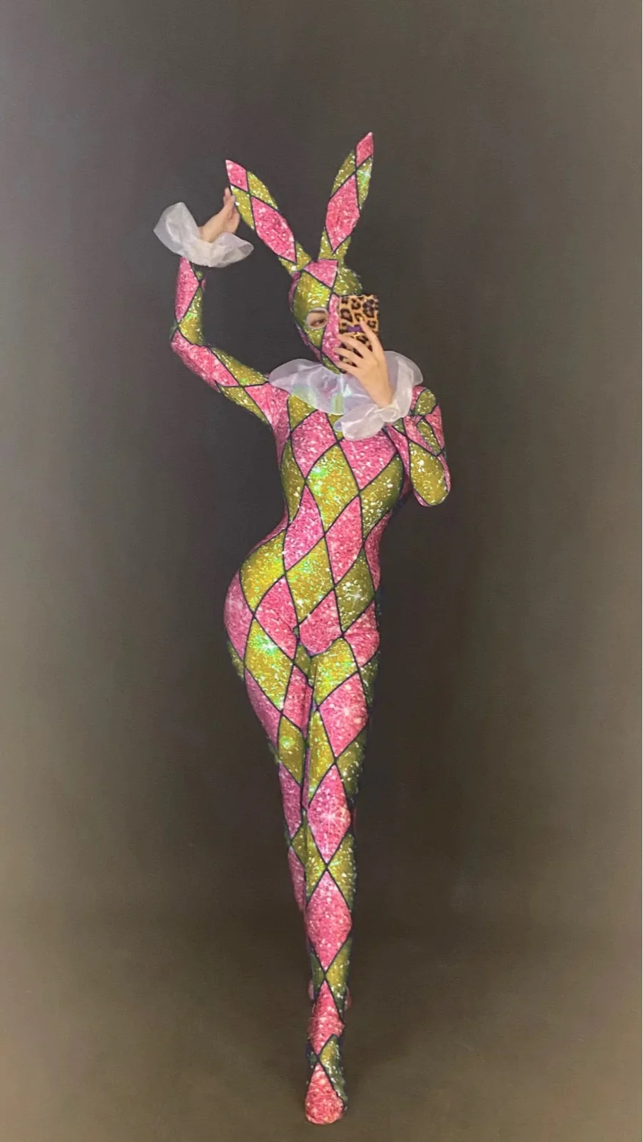 Combinaison Lapine Sexy Femme – Tenue de Danse avec Col – photo 6
