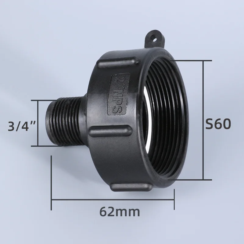 

1PCS IBC Water Tank Reducing Adapter Durable S60 Fine Thread To 3/4'' Fine Thread Garden Hose Connector