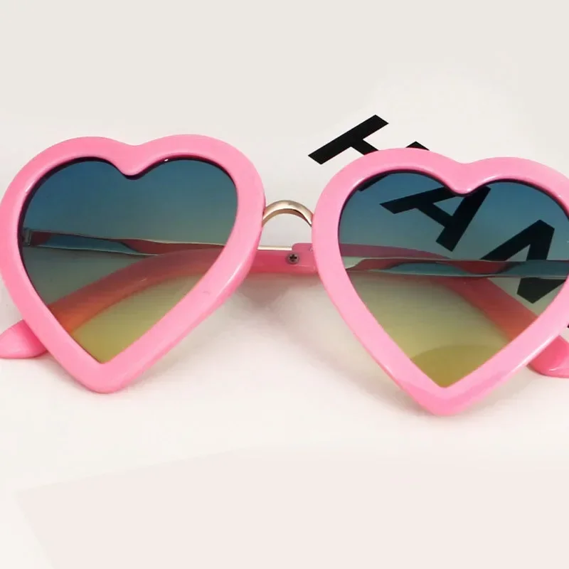 Kids sunglasses children's peach heart sunglasses cartoon heart outdoor round polarized