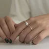 New Arrival Jewelry Geometric Stainless Steel Irregular Wavy Finger Ring for Women 4