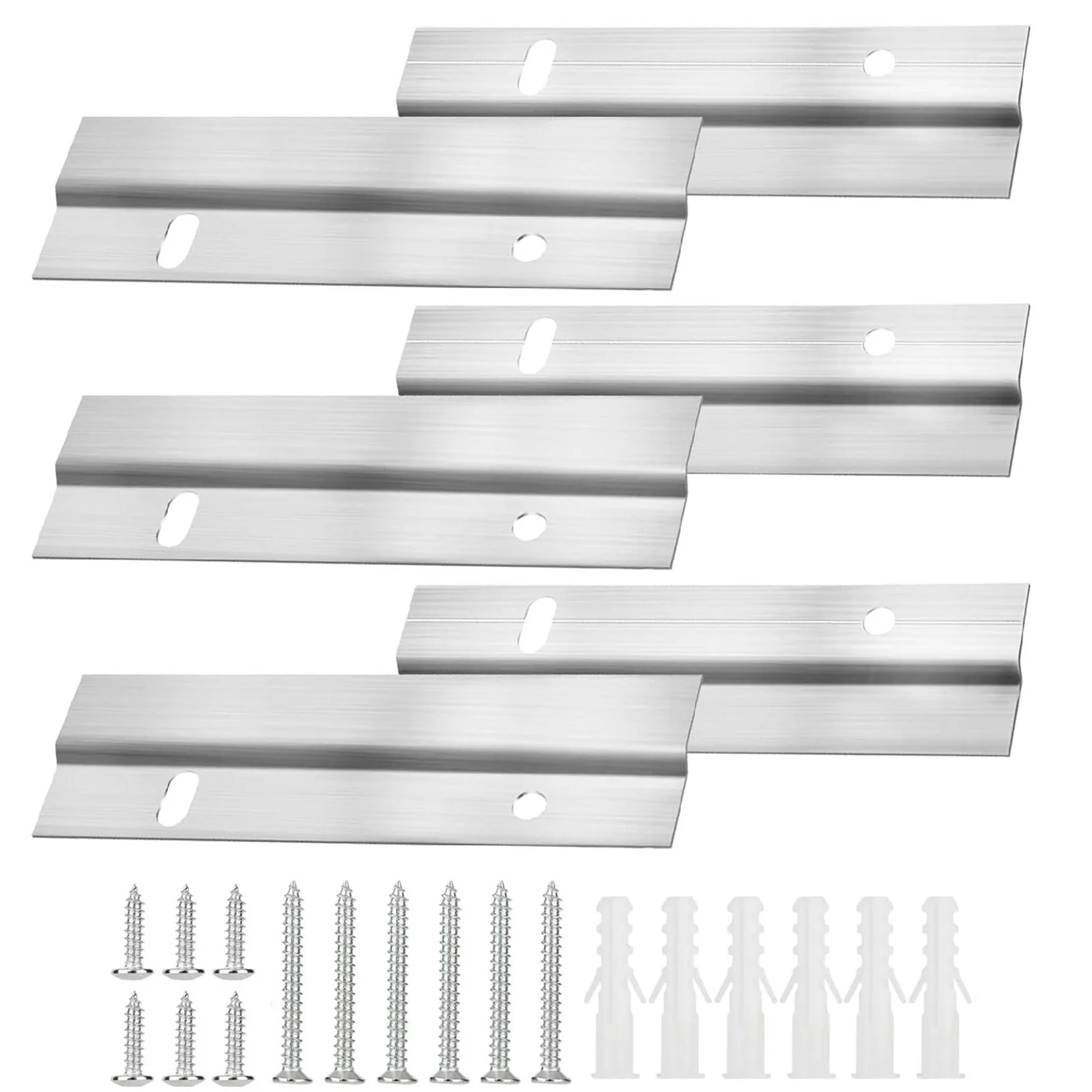 6 Pairs French Cleat Picture Hanger Heavy Duty Aluminum Z-Clamps with Screws Wall Mounting Bracket