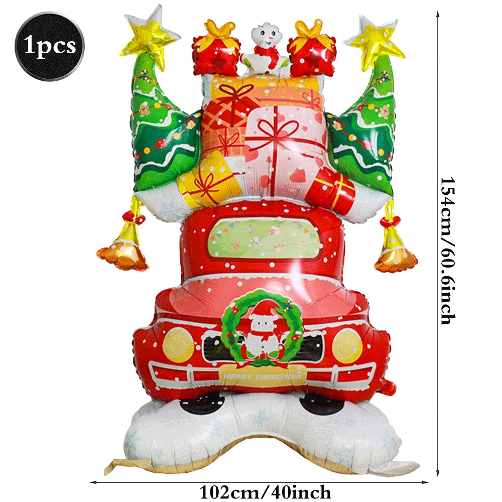 2025 Neuer stehender Weihnachtsmann-Folienballon, extra großer Weihnachtsbaum, Schneemann, Geschenk, Auto, Ballon, Navidad-Thema, Urlaub, Party-Dekoration – Detail 8
