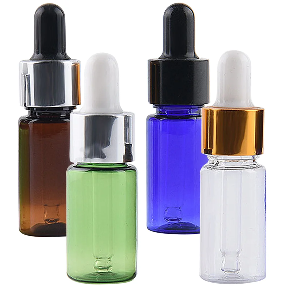

4 Pcs Plastic Bottle Essential Oil Dropper Travel Glass Containers for Liquids Packing Bottles The Pet Oils