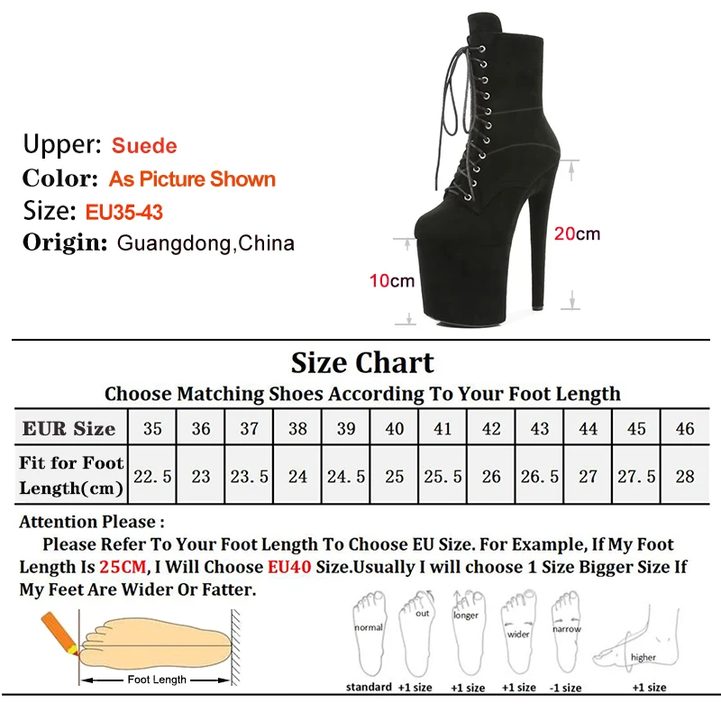 8 inches Super Stiletto heels Flock Lace Up Low tube Ankle Boots 20CM Stripper shoes Pole Dancing Sexy Black Platform Heels