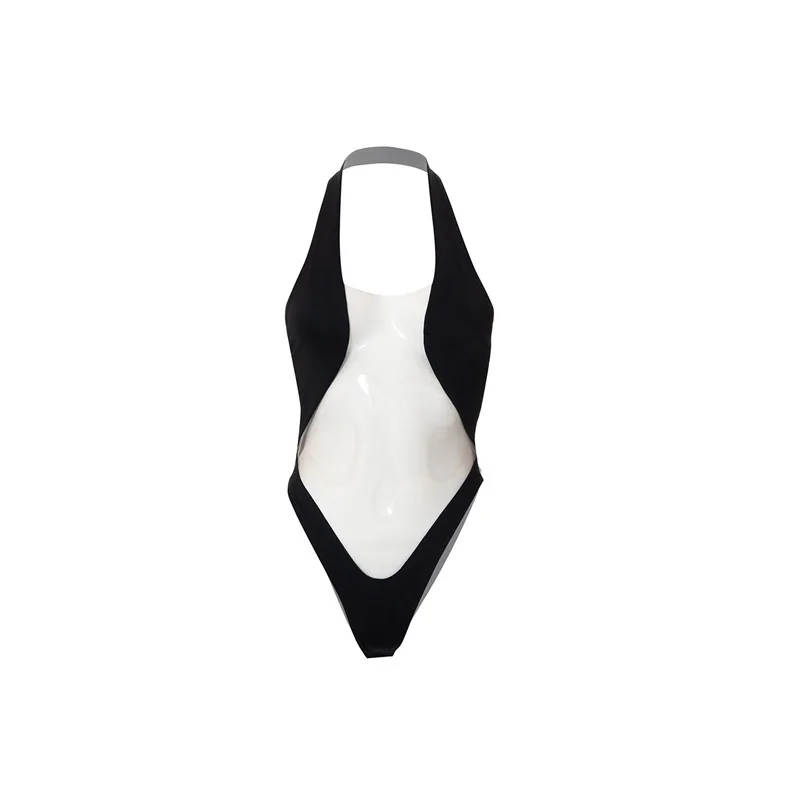 Sheer Sexy Slim Fit Neck-Mounted Backless Bodysuit Für Frauen Streetwear Ärmellose Kleidung Taillelose Mode Einteiliges Homewear – Detail 1