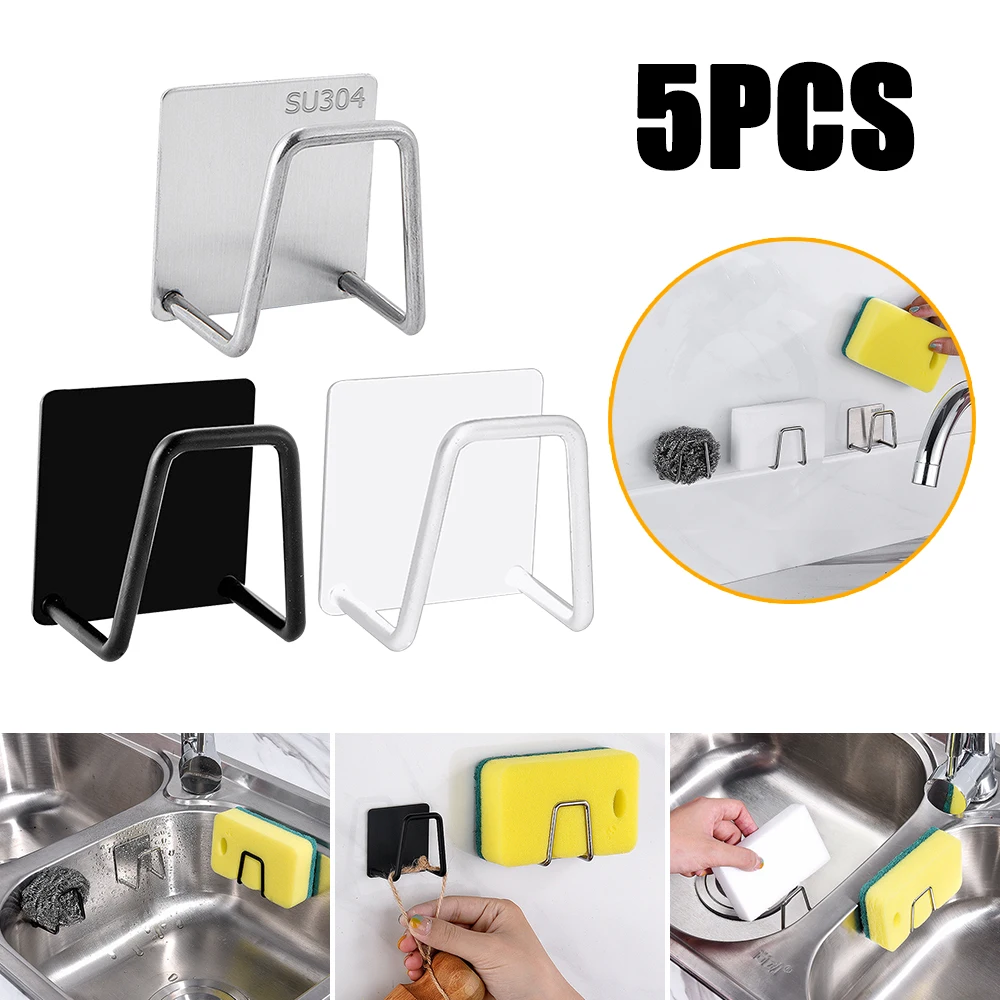 15pcsKitchenSpongesHolderStainlessSteelSinkSpongesDrainDrying