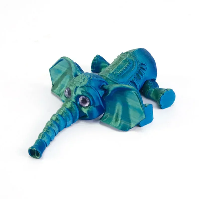 3D Printing Cute Elephant Cartoon Model Toys Mobile Limb Joint Children's Gifts Toys Model Ornament Creative and Novel Decorate