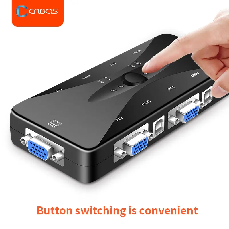 2 And 4 Port VGA KVM Switch 1080P USB2.0 Splitter Mouse Keyboard Printer Pendrive Share Switcher Box Adapter Out