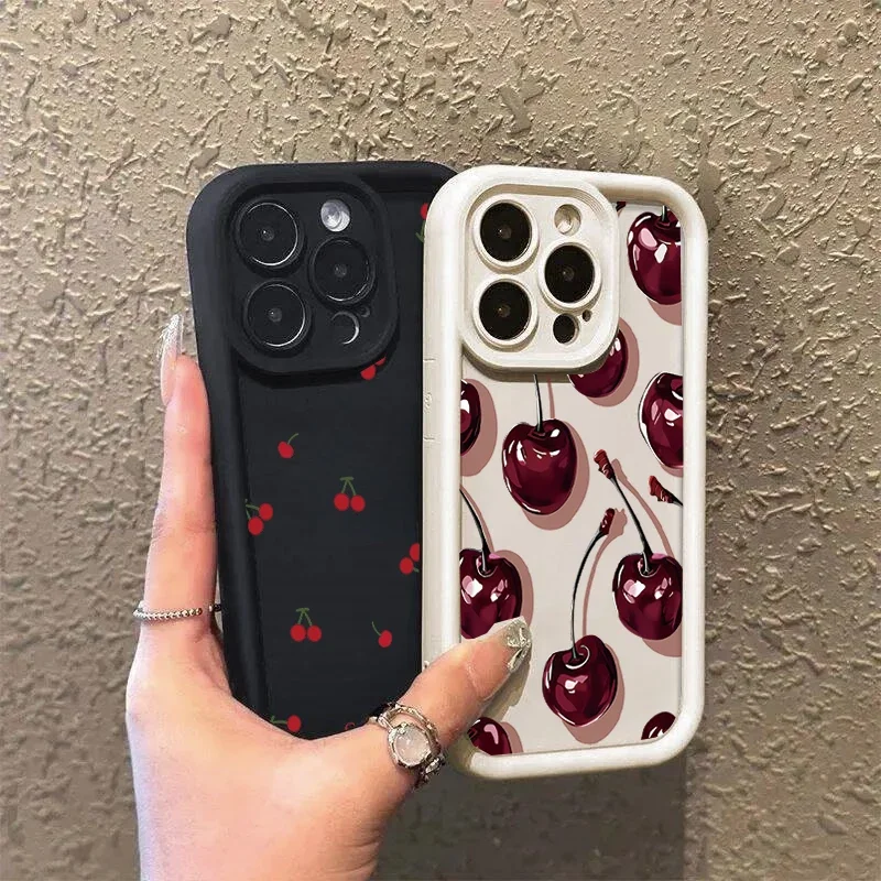 Retro Cherry Fruit Print Phone Case Cover