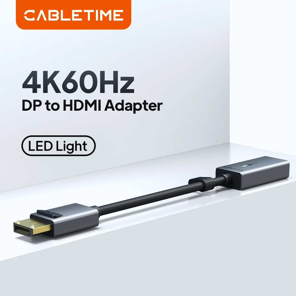 4K/60Hz DisplayPort to HDMI Video Converter Adapter