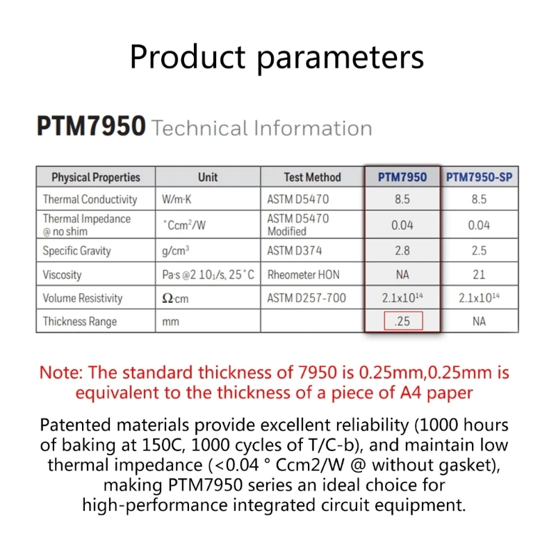 ϴ-PTM7950   Ǹ е, 8.5W/mK 濭 е ġ ü 淮 Ʈ GPU CPU 