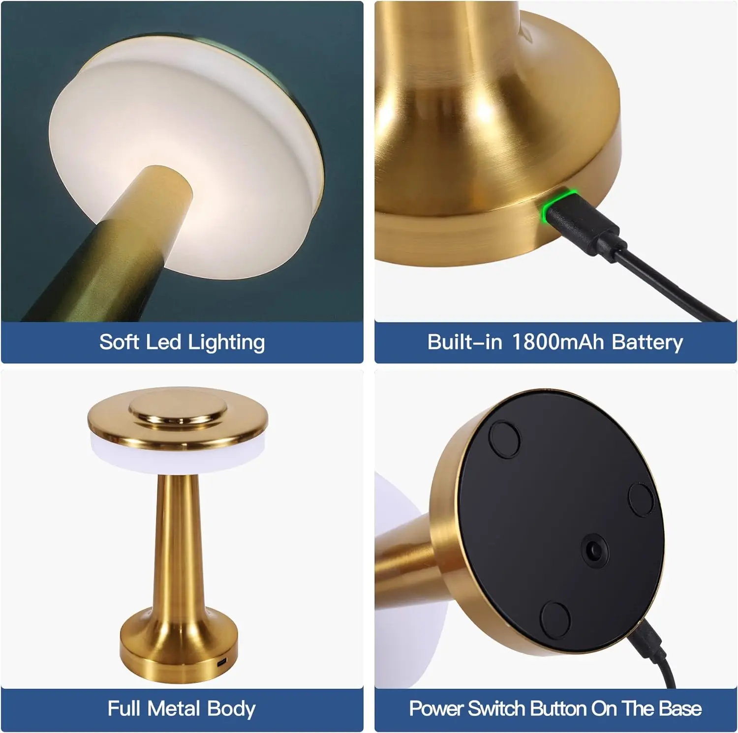 Retro Bar Led Table Lights Usb Rechargeable Desk Lamp Room Decor Dimmable Night Light Camping Light Bar bedroom Decor Lights