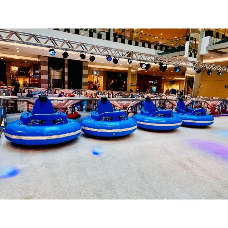 Inflatable Electric Kids Bumper Car with LED Lights, Remote Control, Music,360 Degree Spin for Single or Double People