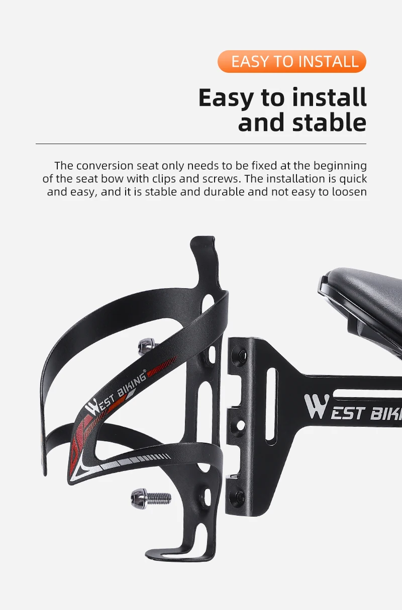 WEST BIKING Fahrrad-Flaschenhalter-Erweiterung MTB Wasserflaschenhalter-Konverter Rennrad-Sattelverlängerung Fahrrad-Zubehör – Detail 12