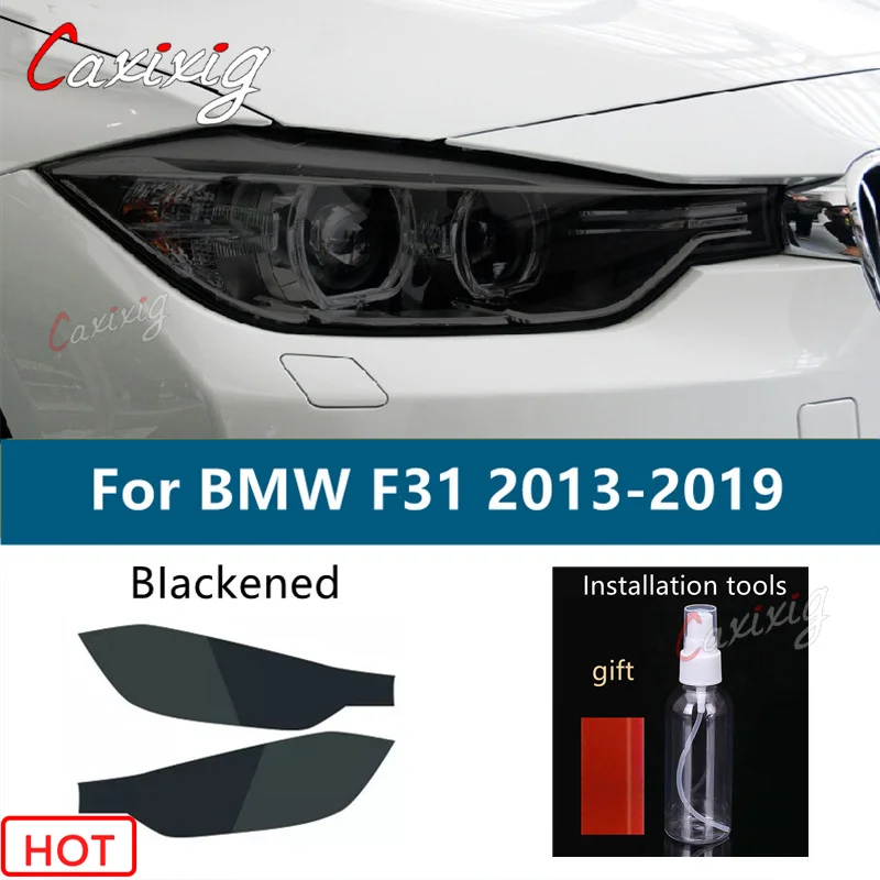 2X Für BMW 3er G20 G21 F30 F31 F34 Auto Scheinwerfer Tönung Schwarz Schutz Film Schutz Transparente TPU Aufkleber Zubehör