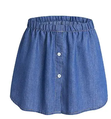 

Женская Джинсовая блузка-трапеция с ложным подолом