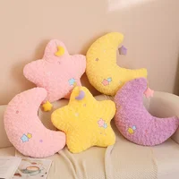 Three Colors Star Moon Pillow Stuffed Yellow Purple Pink Decor Cushion for Office Home Cot Nap Christmas Gift 1