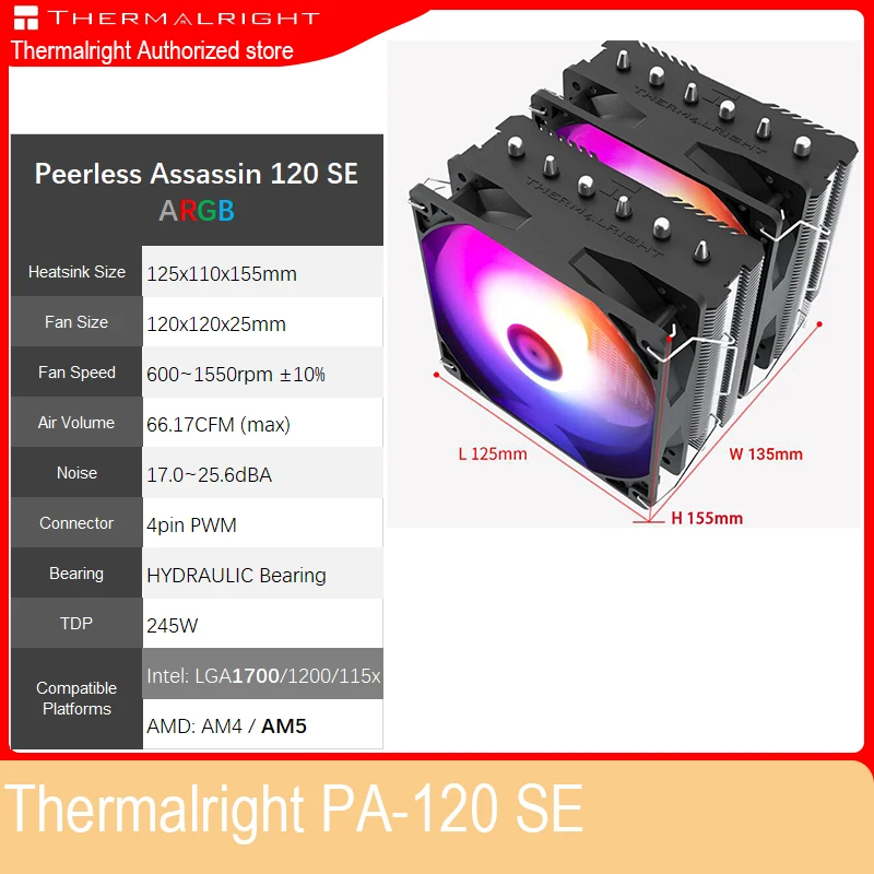 Qoo10 - Thermalright Peerless Assassin 120 SE ARGB CPU Air Cooler