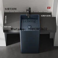 อ่างล้างหน้าทรงสี่เหลี่ยม A1 แบบตั้งพื้น ทำจากเซรามิก สำหรับห้องน้ำ ระเบียง หรือใช้ในบ้าน 4