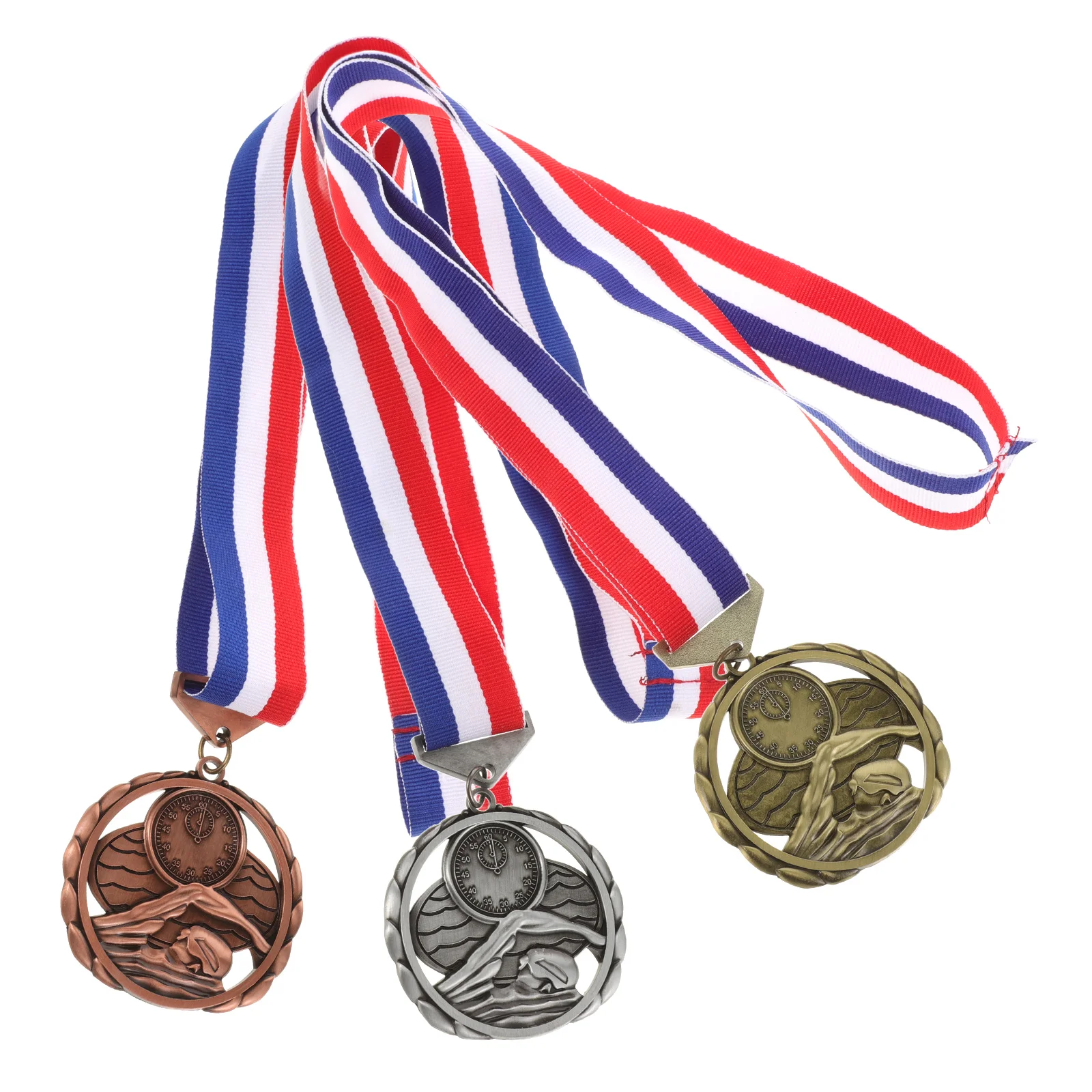 3pcs Hanging Medal With Lanyard Medals Sports Metal Medals Race Metal For Competition Swimming Sports Accessories