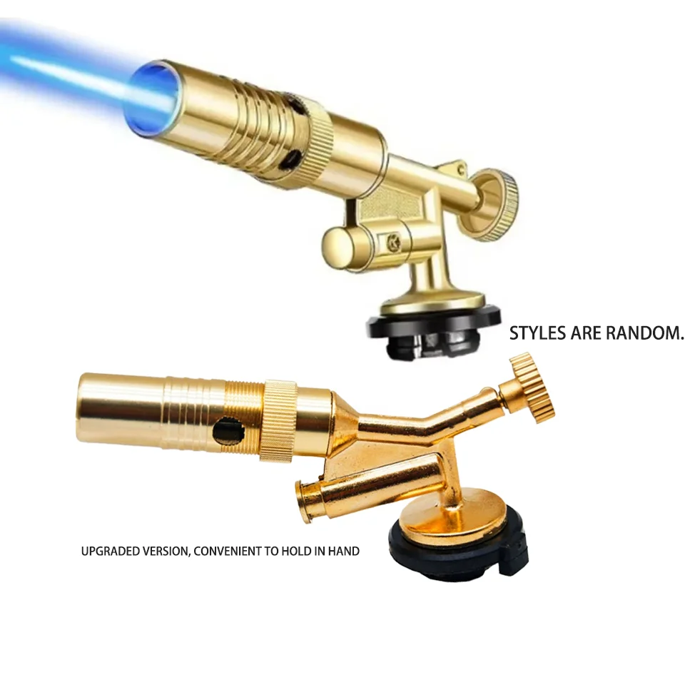Portable Gold Copper Gas Welding Torch High Temperature Flame BBQ Cooking Brazing