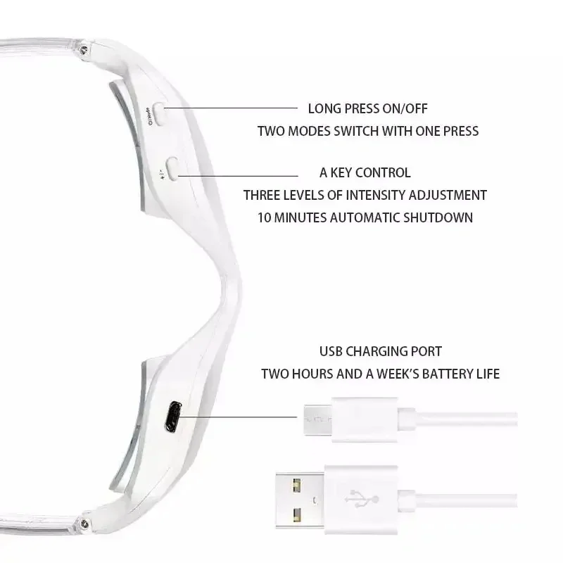 3D Red Light EMS Eye Massager Eyecare Glasses Dark Circles Puffiness Wrinkles Reduction Eye Fatigue Relaxing Beauty Care Device