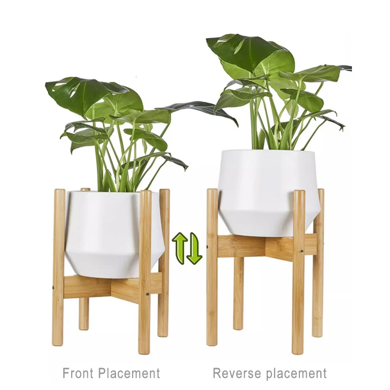 Nordic Flowerpot Base Bracket Stool Wooden Plant Rack For Balcony Living Room