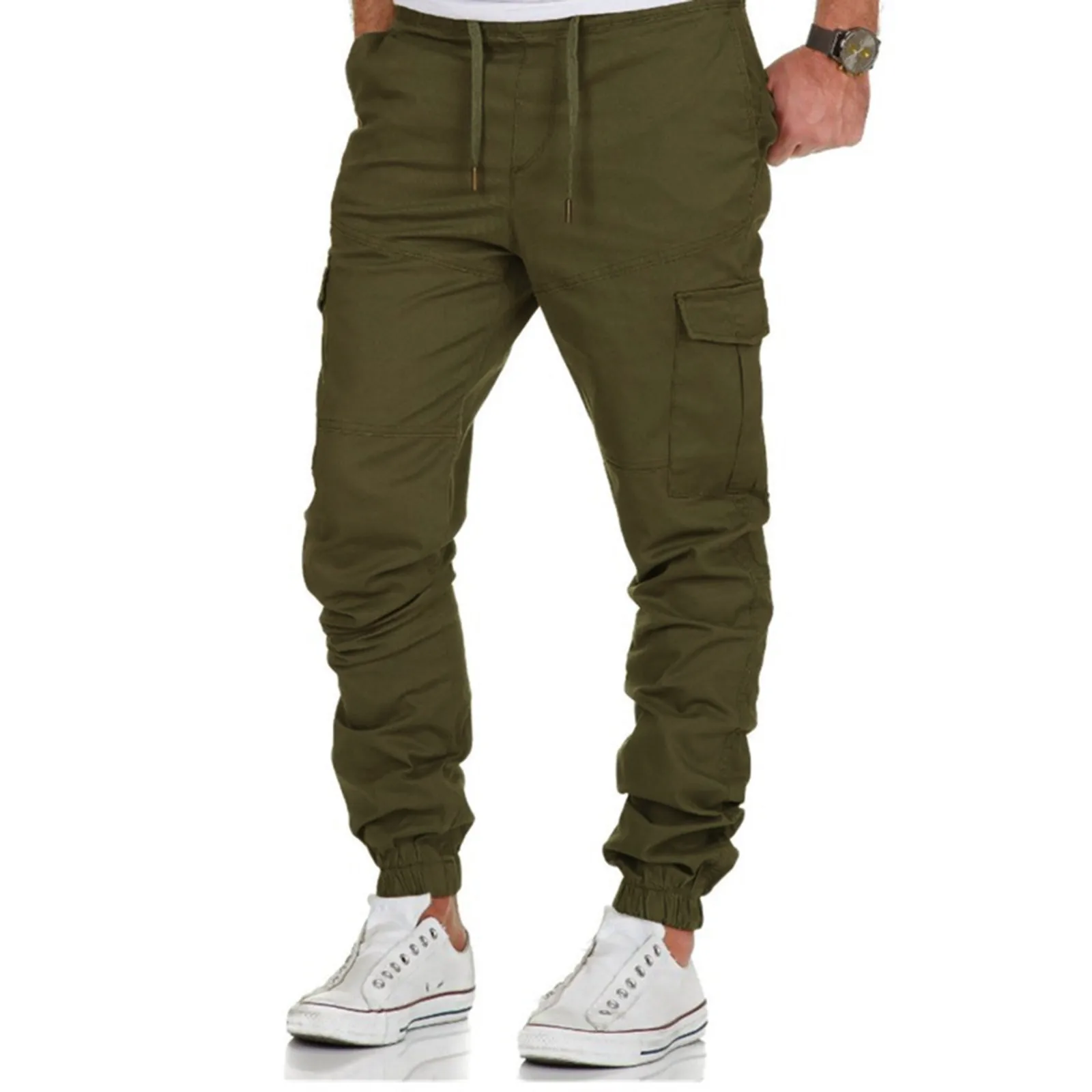 Pantalon Cargo pour Homme, Solide, artificiel astique, Taille, Proximité, Wslice, FjPockets, Hip Hop, Harajuku, Sports de Plein Air, Randonnée, Fitness, Bas