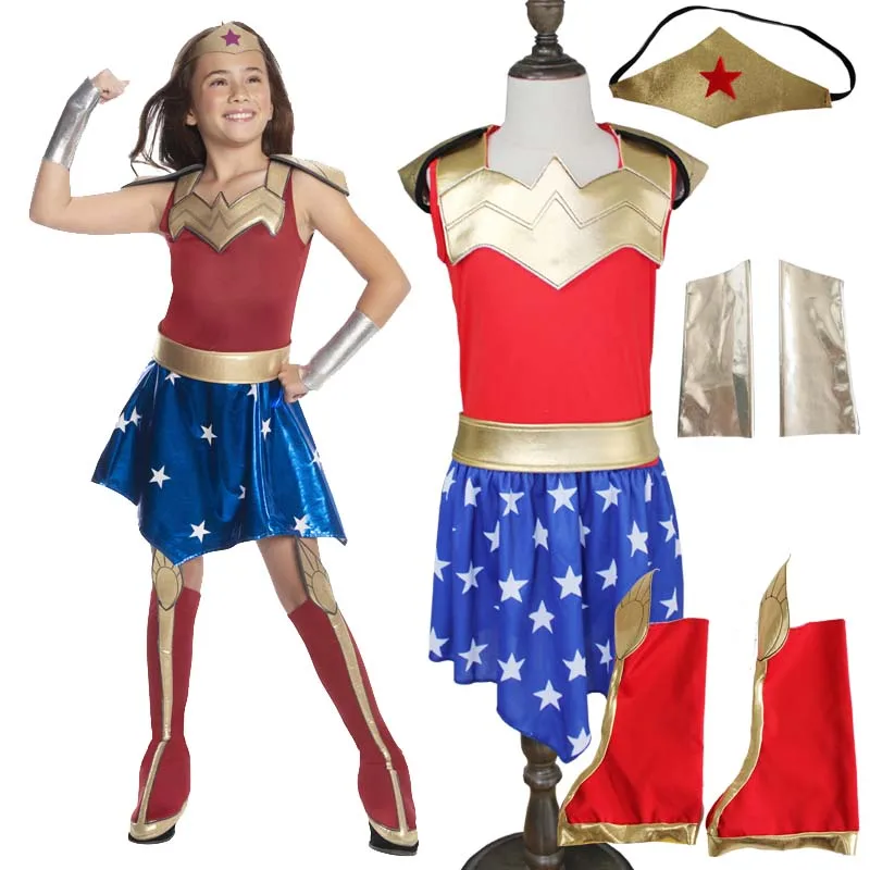 Costumi Cosplay di supereroi per bambini Super Girls Dress Superwoman Dress  Super Hero abiti di Halloween - AliExpress