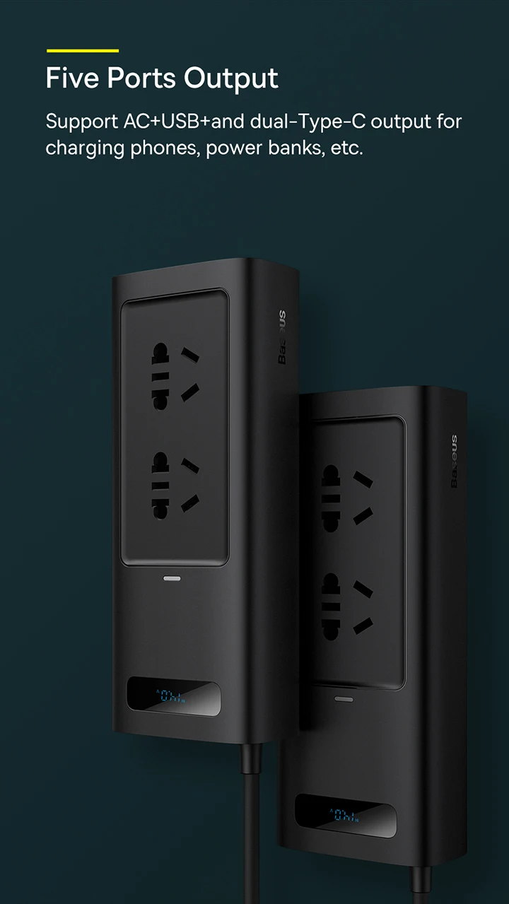 Cách kết nối Baseus Inverter với tẩu thuốc ô tô