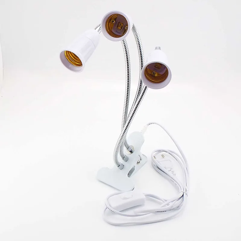 Description Picture 6 of item360 Degrees Flexible Desk Lamp Holder 3 Heads E27 Plug Base Light Socket With On Off  Single Switch Cable For LED Grow Lights