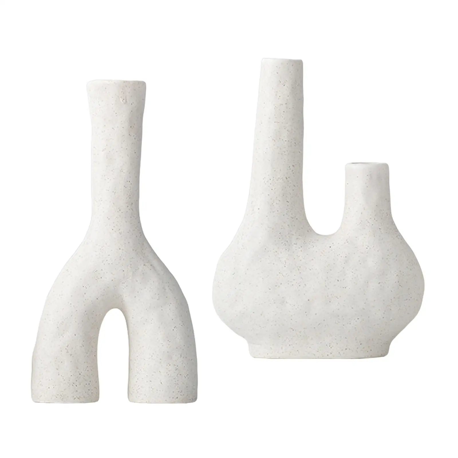 2 Piece Abstract Ceramic Vase Flower Vase Bud Vase Desktop Minimalist Planter