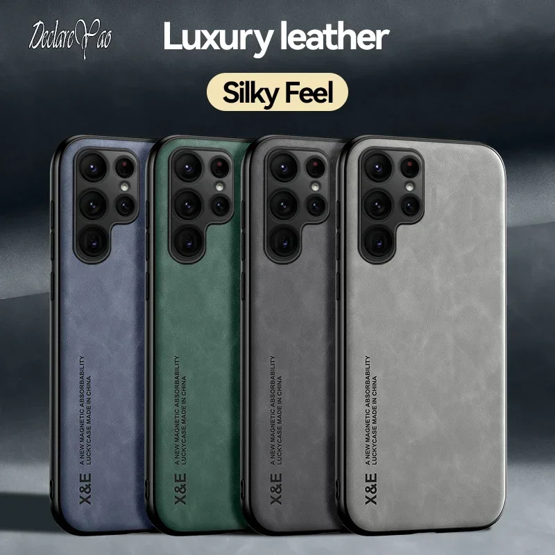 Phone case leather phone case leather wallet case leather case silicone phone case S21 S20 FE Phone Case Magnetic Hard Coque For Samsung Galaxy S10 S24 S21 S22 S23 Plus Cases Leather Back Cover S22 S23 Ultra