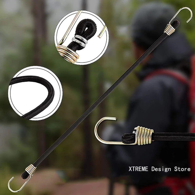 Fixation Bagages Camping Sangles Élastiques Avec Crochets - Lot De 12 Tendeurs 30cm Pour Bagages Et Camping Sandow 30cm Lot 12