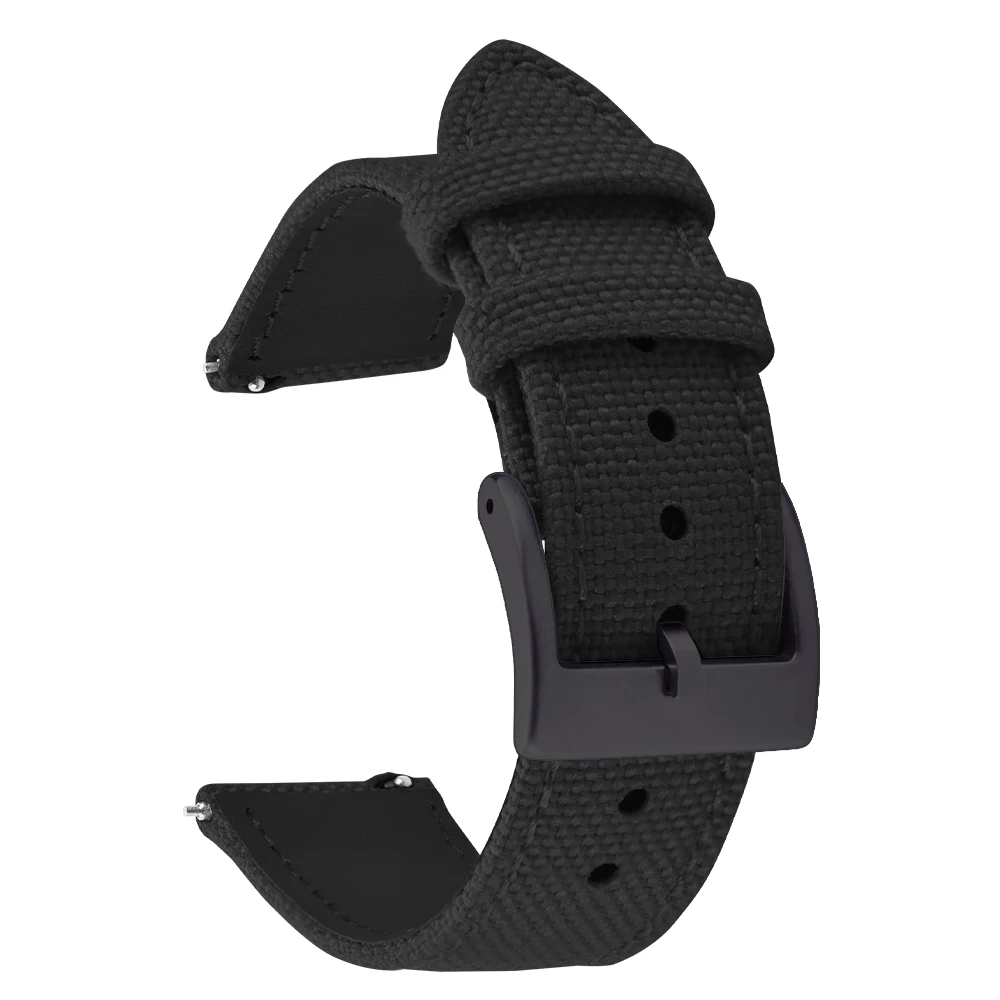 Hybrid Leather Nylon Quick Release Waterproof Sport Watch Band - Durable High-Quality Strap