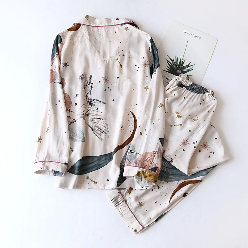 

Female pyjamas two-piece female household to take the spring and autumn period and the long sleeve cotton trouser suit pajamas