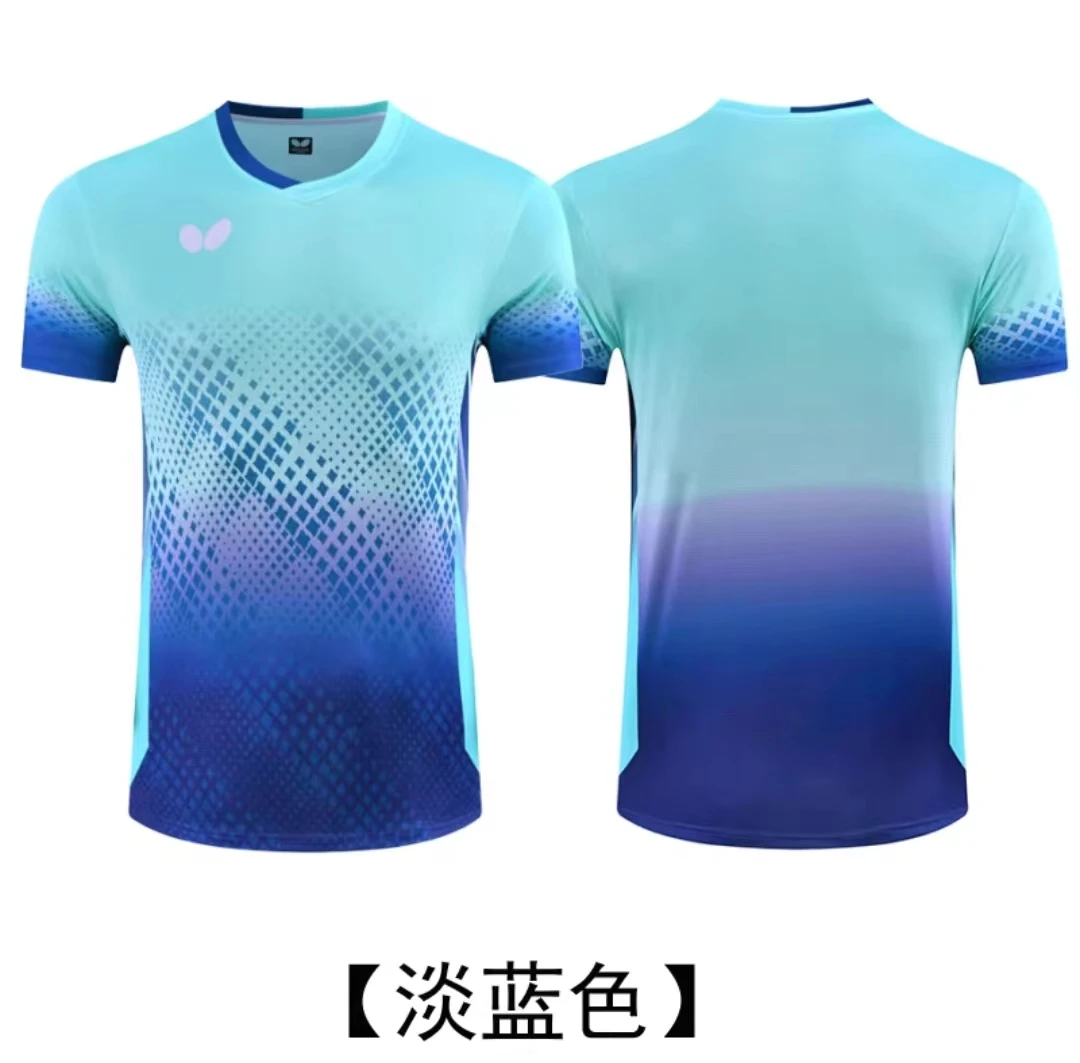 Custom butterfly table tennis clothes for men and women quick dry breathable lapel badminton T-shirt half sleeve can be customiz