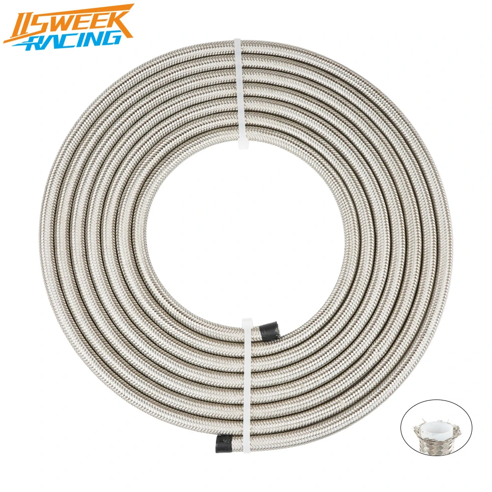 6m/19ft Stainless Steel Braided Fuel Line Hose Ptfe E85 Ethanol Fuel Injection Line For All Oil