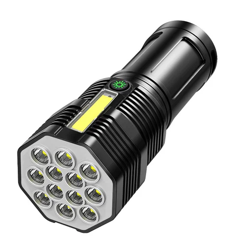 강력한 LED 손전등 전술 토치, USB 충전식, 4 가지 모드 방수 램프, 매우 밝은 랜턴, 캠핑 낚시 6