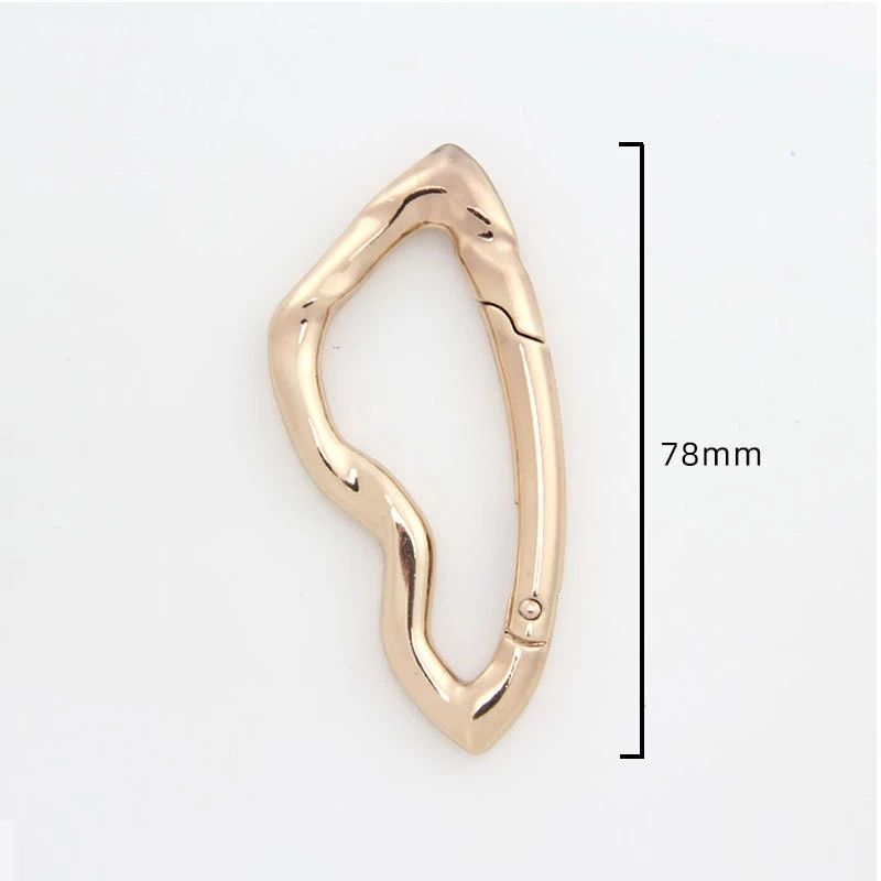 1Pc Irregular Metal Carabiners Spring Keychain For DIY Car Key Chains Punk Bag Women Waist Buckle Keyring Decor Safety Buckle – Detail 2